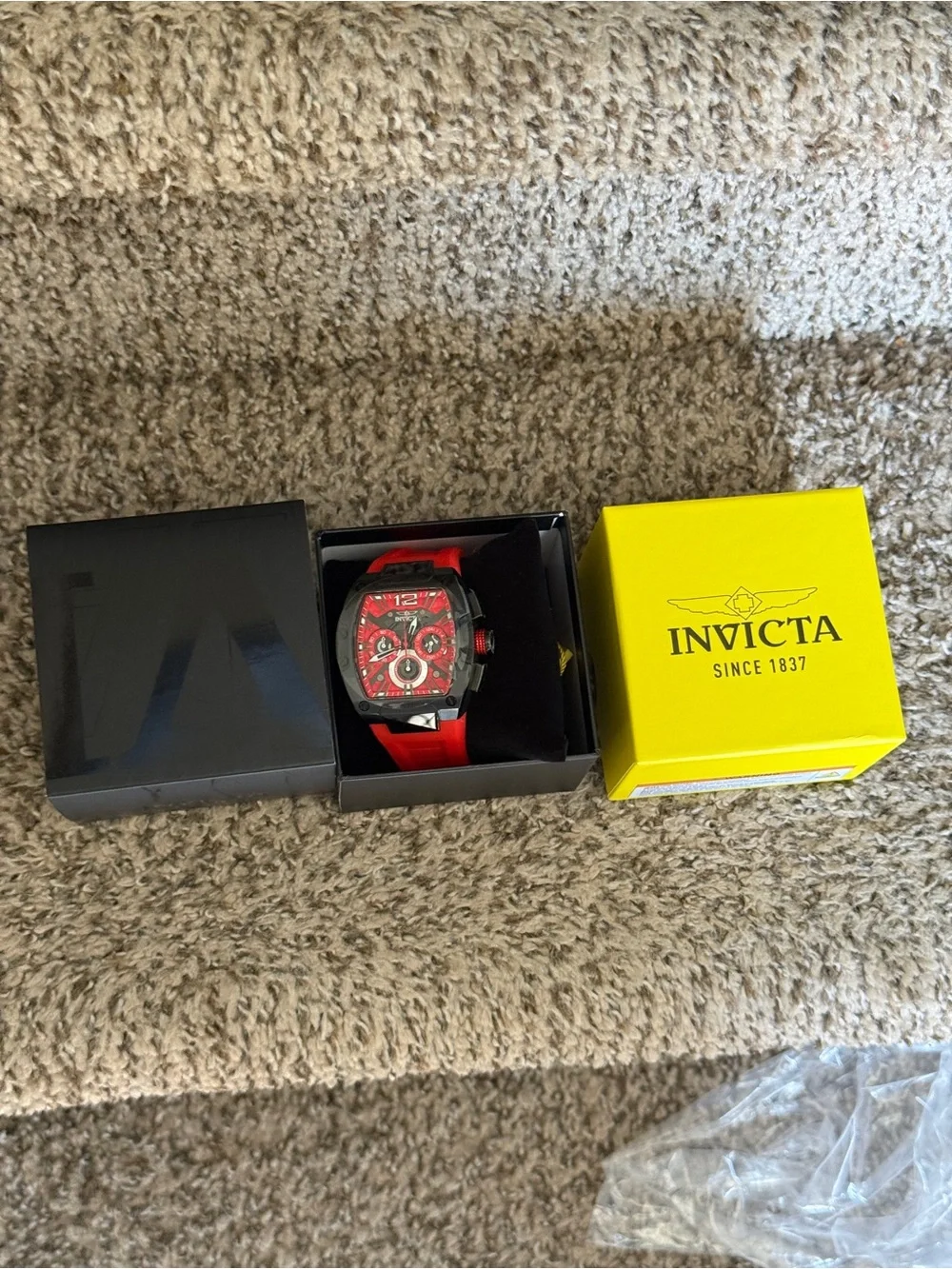 Invicta racing red  & Black Chronograph Watch Mens